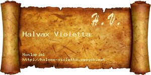 Halvax Violetta névjegykártya